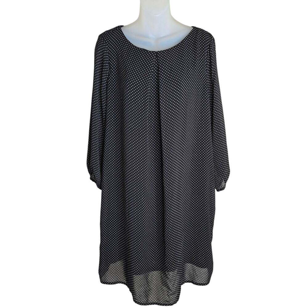 H&M Womens Polka Dot Dress Sizeâ 12 Zipper Closure Pleated Front Lined Shift